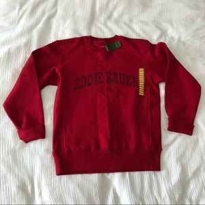 RED EDDIE BAUER PULLOVER SWEATSHIRT